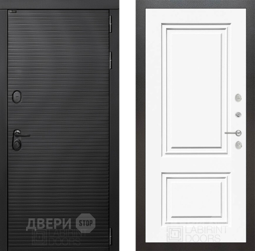Входная металлическая Дверь Лабиринт (LABIRINT) Вулкано 26 Белый (RAL-9003) в Наро-Фоминске