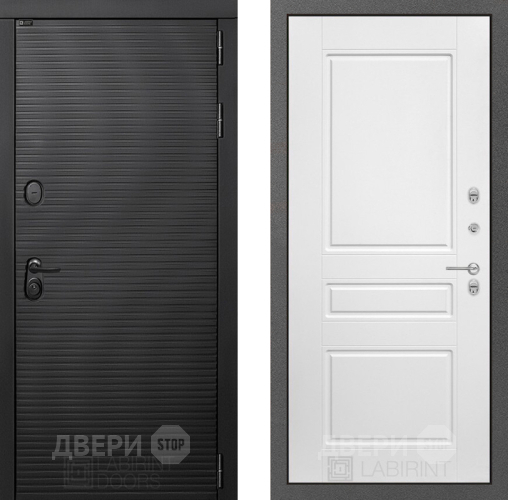 Входная металлическая Дверь Лабиринт (LABIRINT) Вулкано 03 Белый софт в Наро-Фоминске