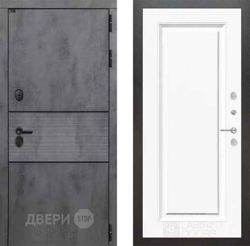 Входная металлическая Дверь Лабиринт (LABIRINT) Инфинити 27 Белый (RAL-9003) в Наро-Фоминске