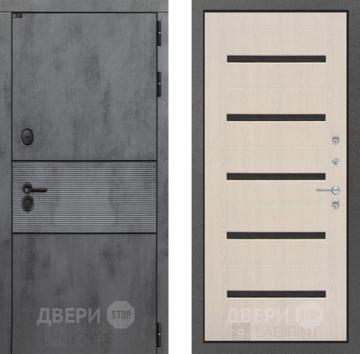 Входная металлическая Дверь Лабиринт (LABIRINT) Инфинити 01 Беленый дуб в Наро-Фоминске