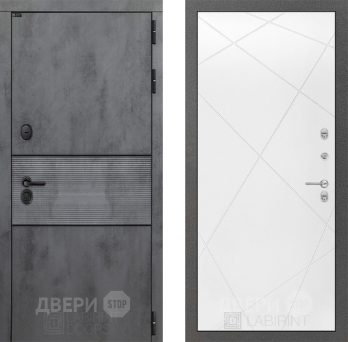 Входная металлическая Дверь Лабиринт (LABIRINT) Инфинити 24 Белый софт в Наро-Фоминске
