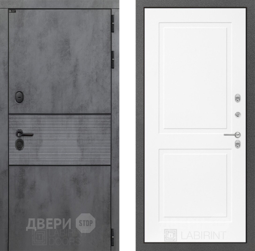 Входная металлическая Дверь Лабиринт (LABIRINT) Инфинити 11 Белый софт в Наро-Фоминске