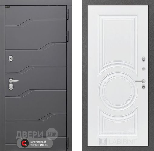 Входная металлическая Дверь Лабиринт (LABIRINT) Ривер 23 Белый софт в Наро-Фоминске