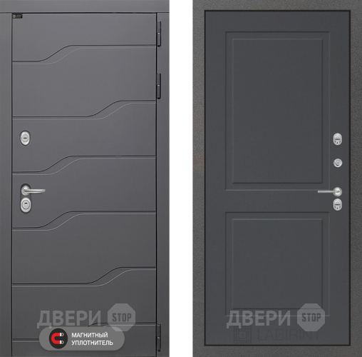 Входная металлическая Дверь Лабиринт (LABIRINT) Ривер 11 Графит софт в Наро-Фоминске