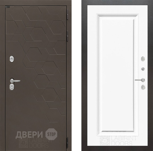 Входная металлическая Дверь Лабиринт (LABIRINT) Смоки 27 Белый (RAL-9003) в Наро-Фоминске