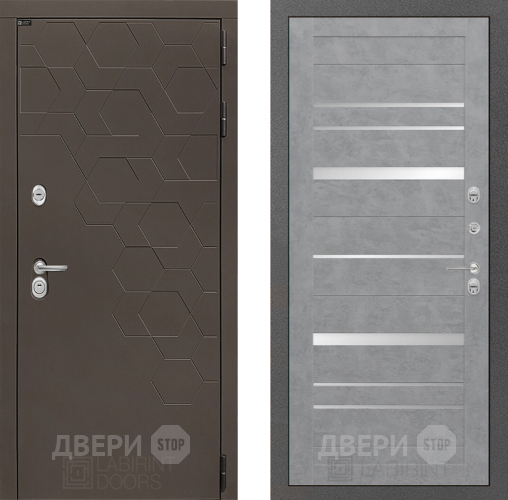 Входная металлическая Дверь Лабиринт (LABIRINT) Смоки 20 Бетон светлый в Наро-Фоминске