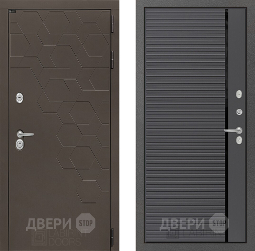 Входная металлическая Дверь Лабиринт (LABIRINT) Смоки 22 Графит софт в Наро-Фоминске