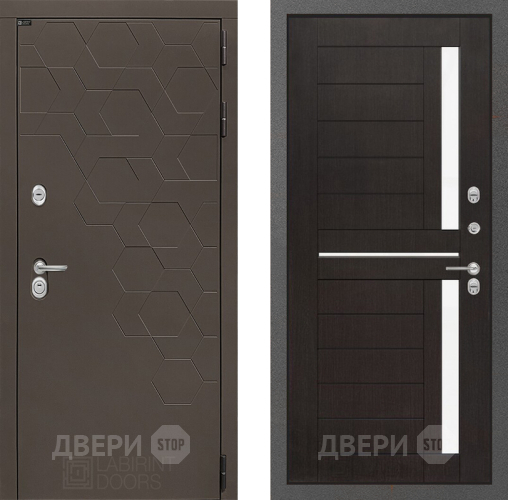 Входная металлическая Дверь Лабиринт (LABIRINT) Смоки 02 Венге в Наро-Фоминске