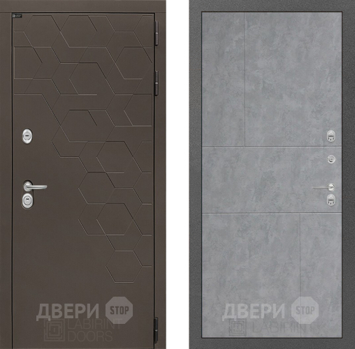 Входная металлическая Дверь Лабиринт (LABIRINT) Смоки 21 Бетон светлый в Наро-Фоминске