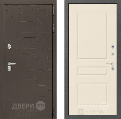 Входная металлическая Дверь Лабиринт (LABIRINT) Смоки 03 Крем софт в Наро-Фоминске