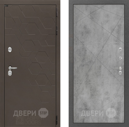 Входная металлическая Дверь Лабиринт (LABIRINT) Смоки 24 Бетон светлый в Наро-Фоминске
