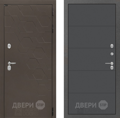 Входная металлическая Дверь Лабиринт (LABIRINT) Смоки 13 Графит софт в Наро-Фоминске