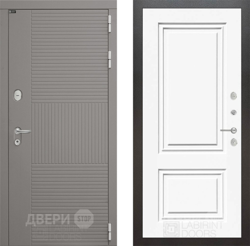 Входная металлическая Дверь Лабиринт (LABIRINT) Формо 26 Белый (RAL-9003) в Наро-Фоминске