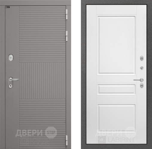 Входная металлическая Дверь Лабиринт (LABIRINT) Формо 03 Белый софт в Наро-Фоминске