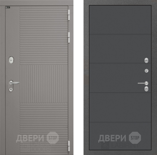 Входная металлическая Дверь Лабиринт (LABIRINT) Формо 13 Графит софт в Наро-Фоминске