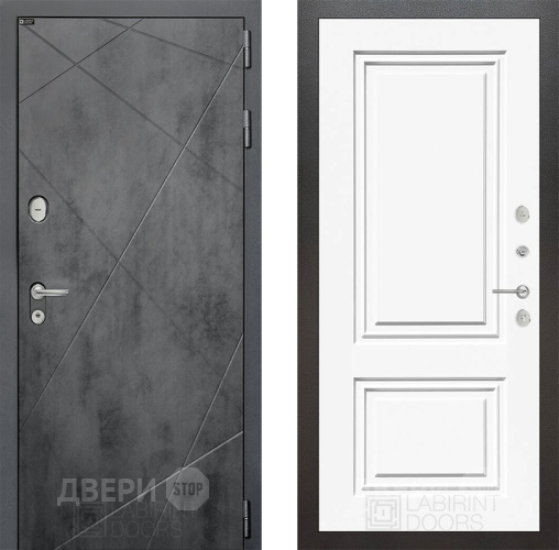 Входная металлическая Дверь Лабиринт (LABIRINT) Лофт 26 Белый (RAL-9003) в Наро-Фоминске