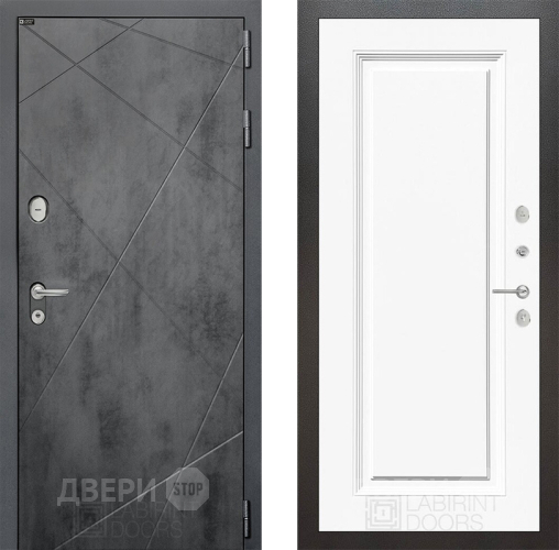 Входная металлическая Дверь Лабиринт (LABIRINT) Лофт 27 Белый (RAL-9003) в Наро-Фоминске