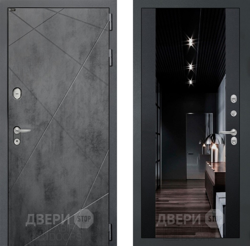 Дверь Лабиринт (LABIRINT) Лофт Зеркало Максимум с тонировкой Черный кварц в Наро-Фоминске