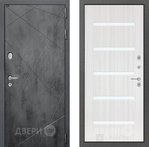 Дверь Лабиринт (LABIRINT) Лофт 01 Сандал белый в Наро-Фоминске