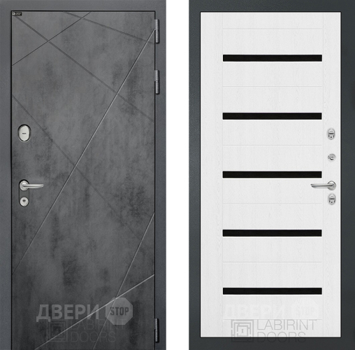 Входная металлическая Дверь Лабиринт (LABIRINT) Лофт 01 Белое дерево в Наро-Фоминске