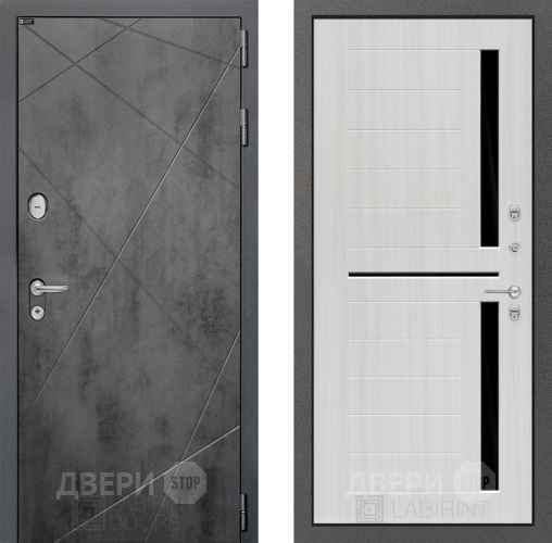 Входная металлическая Дверь Лабиринт (LABIRINT) Лофт 02 Сандал белый в Наро-Фоминске