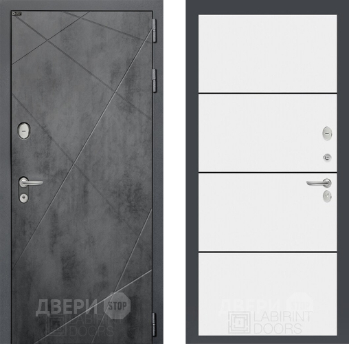 Входная металлическая Дверь Лабиринт (LABIRINT) Лофт 25 Белый софт в Наро-Фоминске