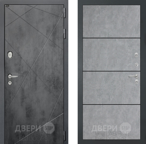 Входная металлическая Дверь Лабиринт (LABIRINT) Лофт 25 Бетон светлый в Наро-Фоминске