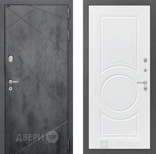 Входная металлическая Дверь Лабиринт (LABIRINT) Лофт 23 Белый софт в Наро-Фоминске