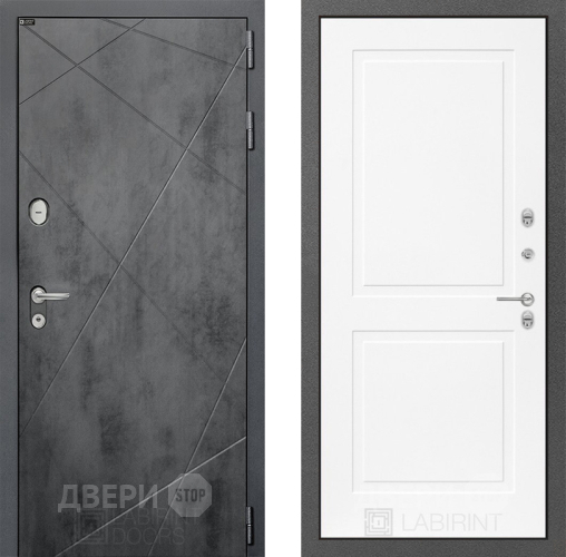 Входная металлическая Дверь Лабиринт (LABIRINT) Лофт 11 Белый софт в Наро-Фоминске