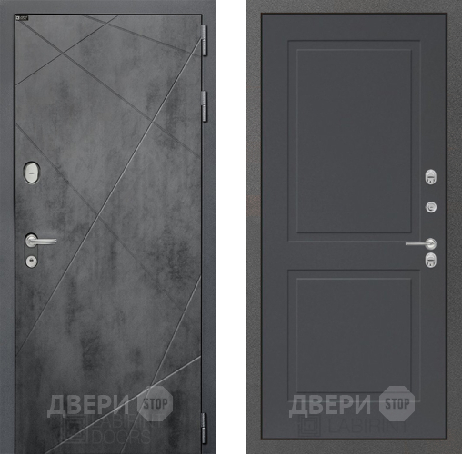 Входная металлическая Дверь Лабиринт (LABIRINT) Лофт 11 Графит софт в Наро-Фоминске