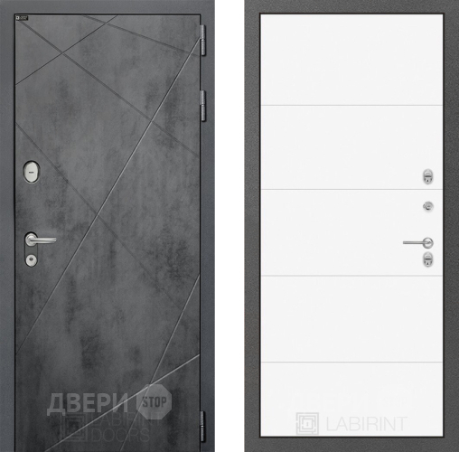 Входная металлическая Дверь Лабиринт (LABIRINT) Лофт 13 Белый софт в Наро-Фоминске