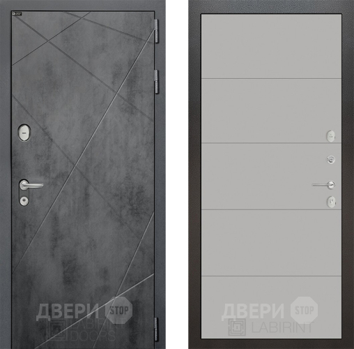 Входная металлическая Дверь Лабиринт (LABIRINT) Лофт 13 Грей софт в Наро-Фоминске