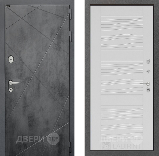Входная металлическая Дверь Лабиринт (LABIRINT) Лофт 06 Белое дерево в Наро-Фоминске