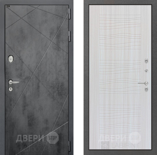 Входная металлическая Дверь Лабиринт (LABIRINT) Лофт 06 Сандал белый в Наро-Фоминске