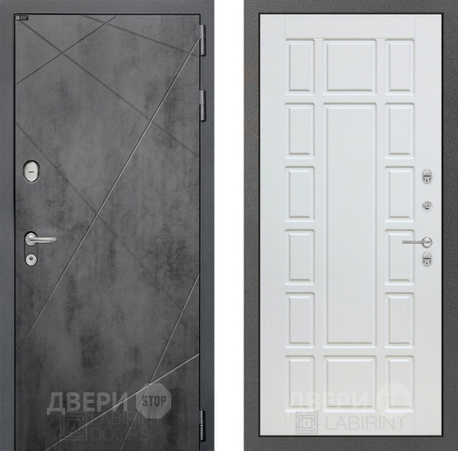 Входная металлическая Дверь Лабиринт (LABIRINT) Лофт 12 Белое дерево в Наро-Фоминске