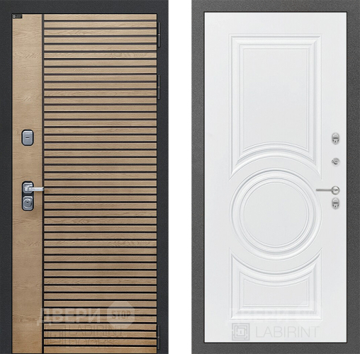 Входная металлическая Дверь Лабиринт (LABIRINT) Ritm 23 Белый софт в Наро-Фоминске