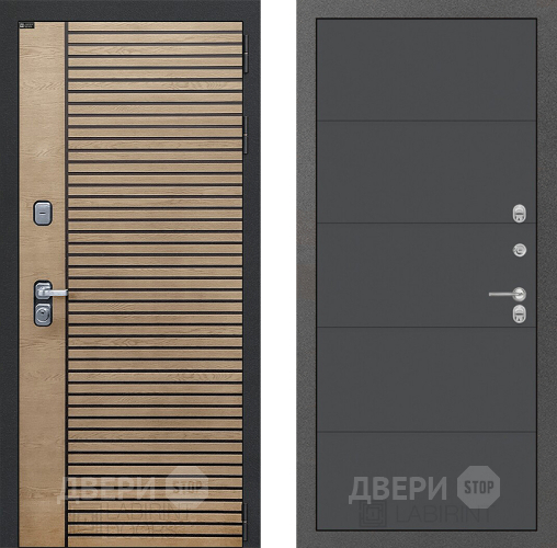 Входная металлическая Дверь Лабиринт (LABIRINT) Ritm 13 Графит софт в Наро-Фоминске