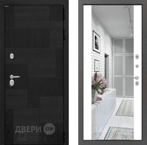Входная металлическая Дверь Лабиринт (LABIRINT) Pazl Зеркало Максимум Белый софт в Наро-Фоминске