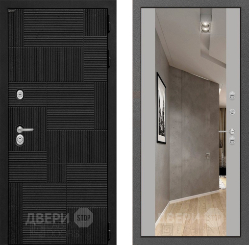 Входная металлическая Дверь Лабиринт (LABIRINT) Pazl Зеркало Максимум Грей софт в Наро-Фоминске