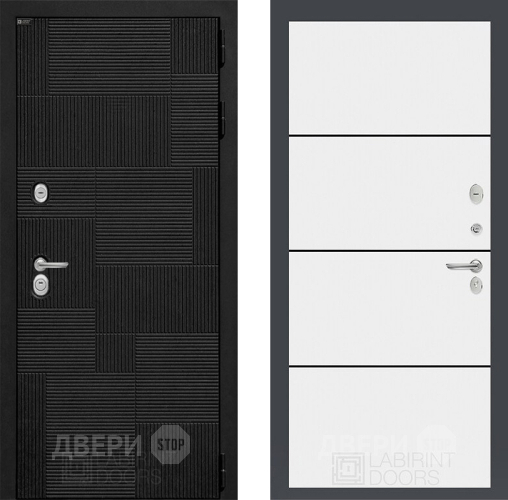 Входная металлическая Дверь Лабиринт (LABIRINT) Pazl 25 Белый софт в Наро-Фоминске