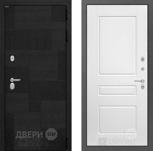 Входная металлическая Дверь Лабиринт (LABIRINT) Pazl 03 Белый софт в Наро-Фоминске