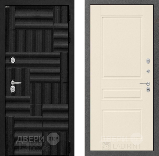 Входная металлическая Дверь Лабиринт (LABIRINT) Pazl 03 Крем софт в Наро-Фоминске
