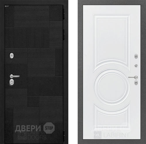 Входная металлическая Дверь Лабиринт (LABIRINT) Pazl 23 Белый софт в Наро-Фоминске