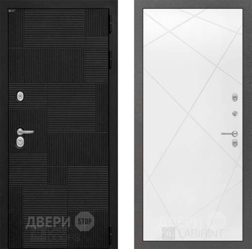Входная металлическая Дверь Лабиринт (LABIRINT) Pazl 24 Белый софт в Наро-Фоминске