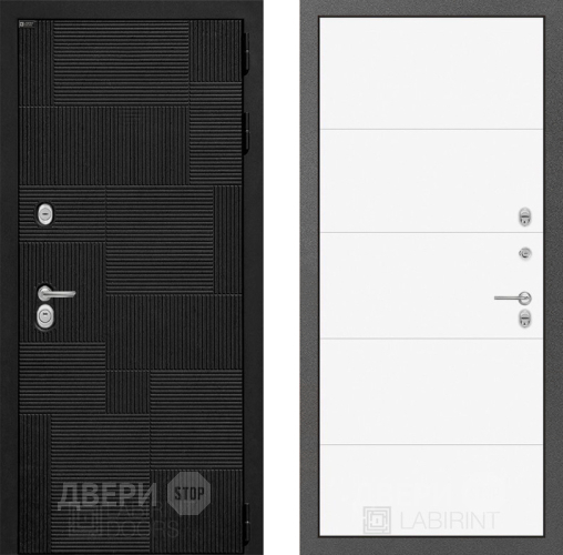 Входная металлическая Дверь Лабиринт (LABIRINT) Pazl 13 Белый софт в Наро-Фоминске