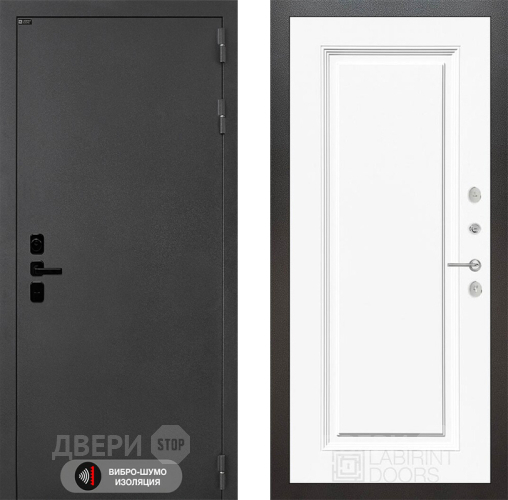 Входная металлическая Дверь Лабиринт (LABIRINT) Acustic 27 Белый (RAL-9003) в Наро-Фоминске