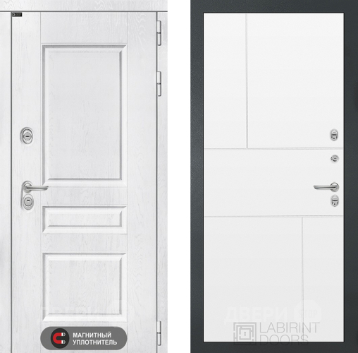 Входная металлическая Дверь Лабиринт (LABIRINT) Versal 21 Белый софт в Наро-Фоминске