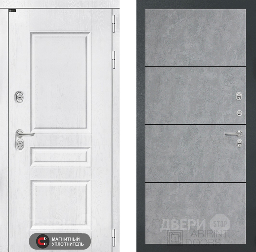 Входная металлическая Дверь Лабиринт (LABIRINT) Versal 25 Бетон светлый в Наро-Фоминске
