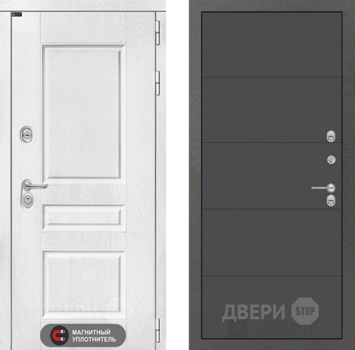 Входная металлическая Дверь Лабиринт (LABIRINT) Versal 13 Графит софт в Наро-Фоминске