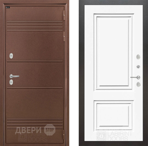 Входная металлическая Дверь Лабиринт (LABIRINT) Термо Лайт 26 Белый (RAL-9003) в Наро-Фоминске
